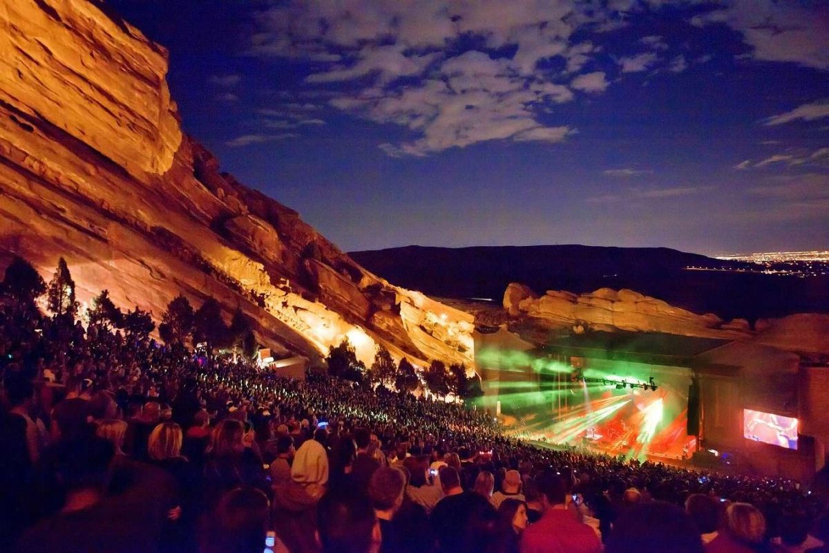 Red Rocks concerts at Colorado's iconic natural amphitheatre with sandstone formations